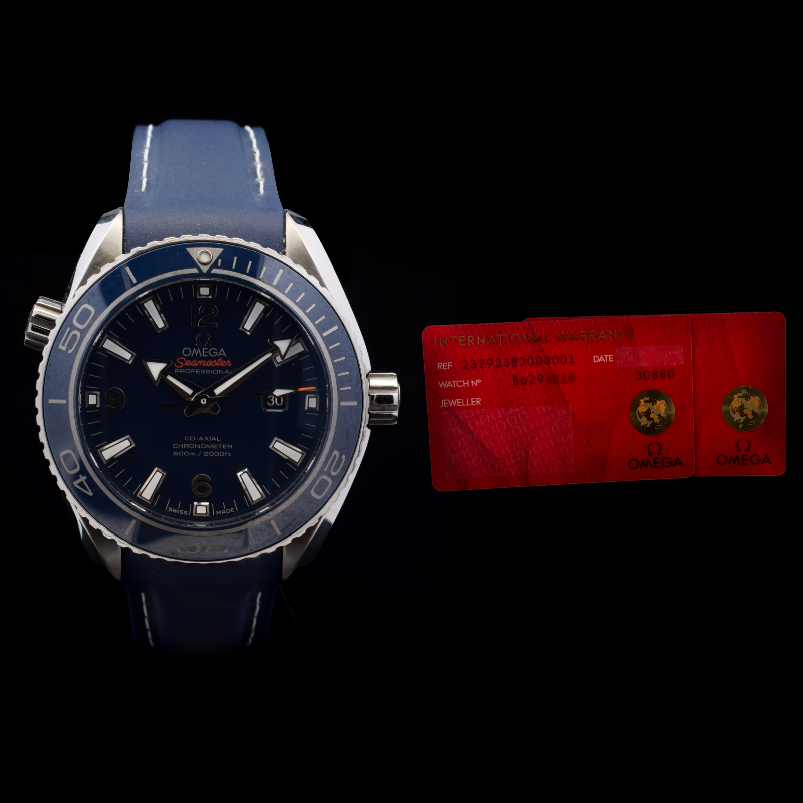Omega Seamaster Planet Ocean 600M 37.5 mm | Blue Dial & Rubber Strap |Titanium