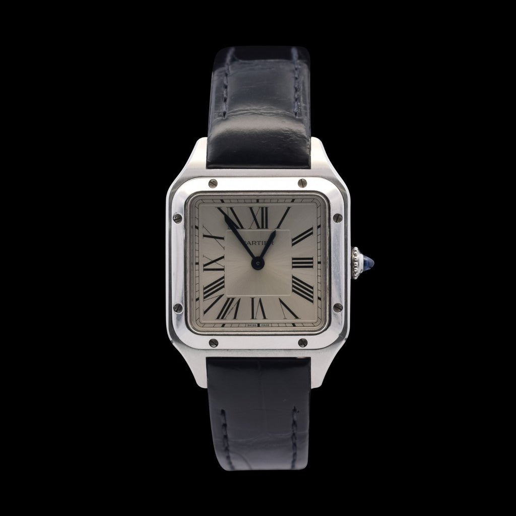 Cartier Santos-Dumont | 38 x 27.5mm Silver Dial | Leather Strap | Ref. WSSA0023