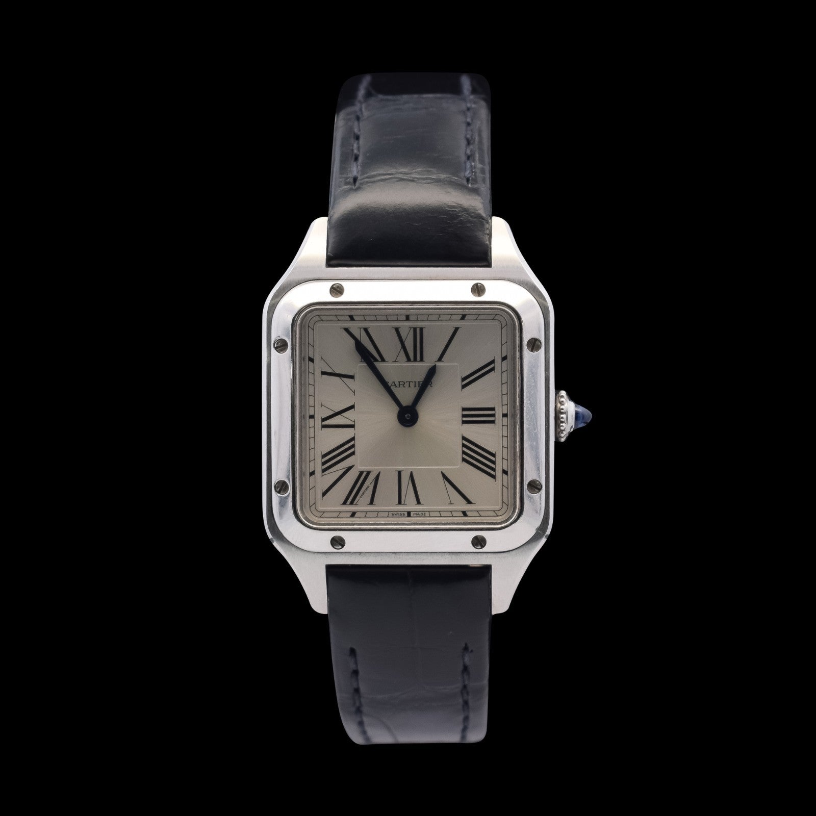 Cartier Santos-Dumont | 38 x 27.5mm Silver Dial | Leather Strap | Ref. WSSA0023