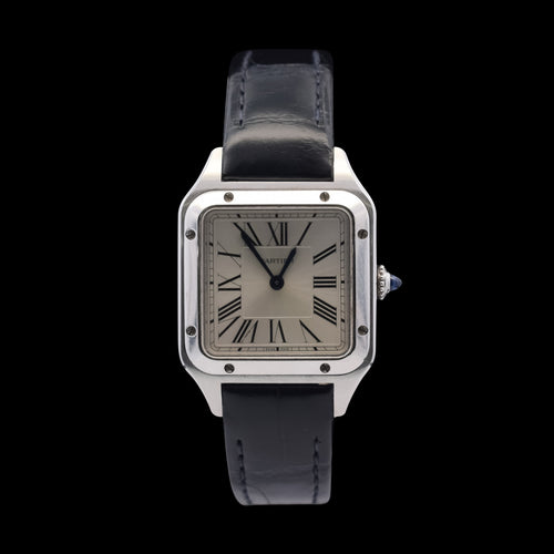 Cartier Santos-Dumont | 38 x 27.5mm Silver Dial | Leather Strap | Ref. WSSA0023