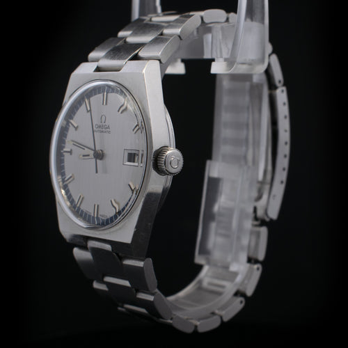 Omega Automatic Date | Silver Vertical Brushed Dial | Ref. 166.099