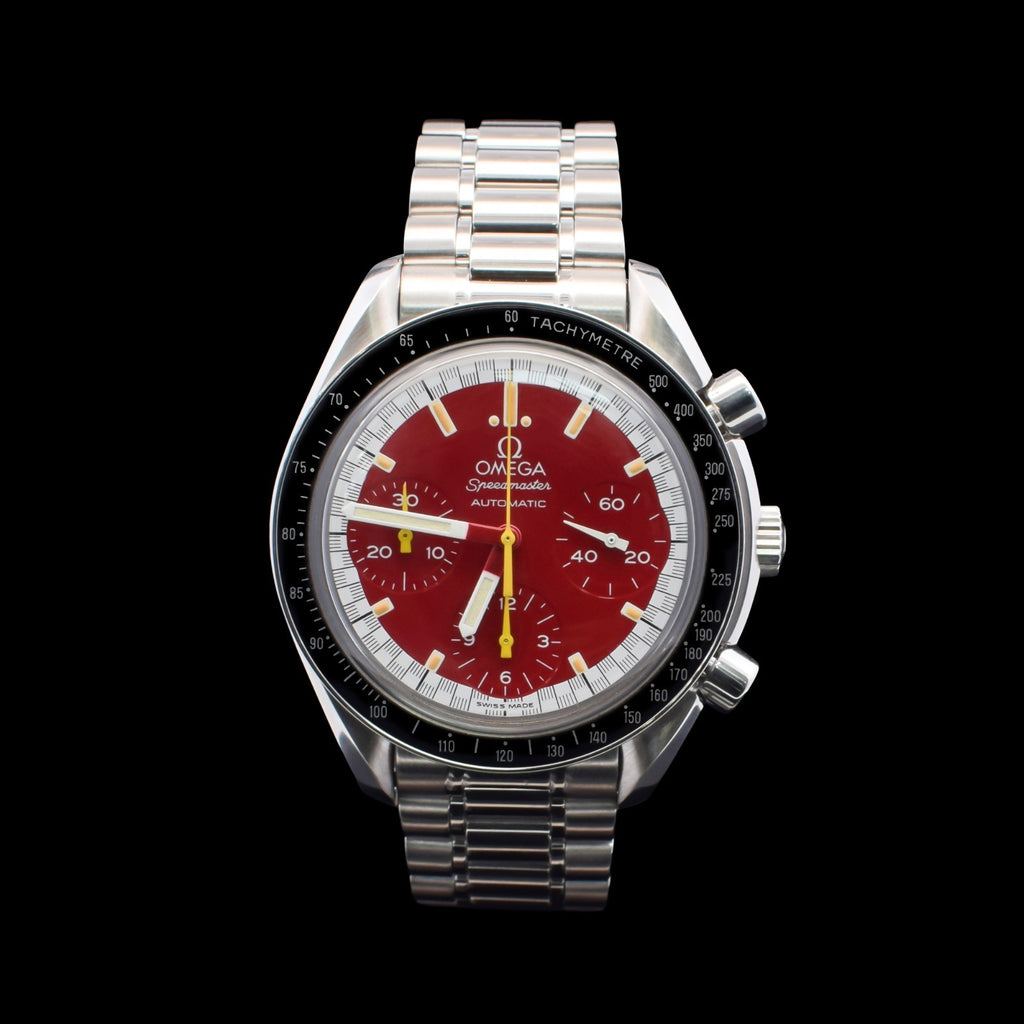 Omega Speedmaster Reduced Michael Schumacher | 39mm Red Dial with Patina