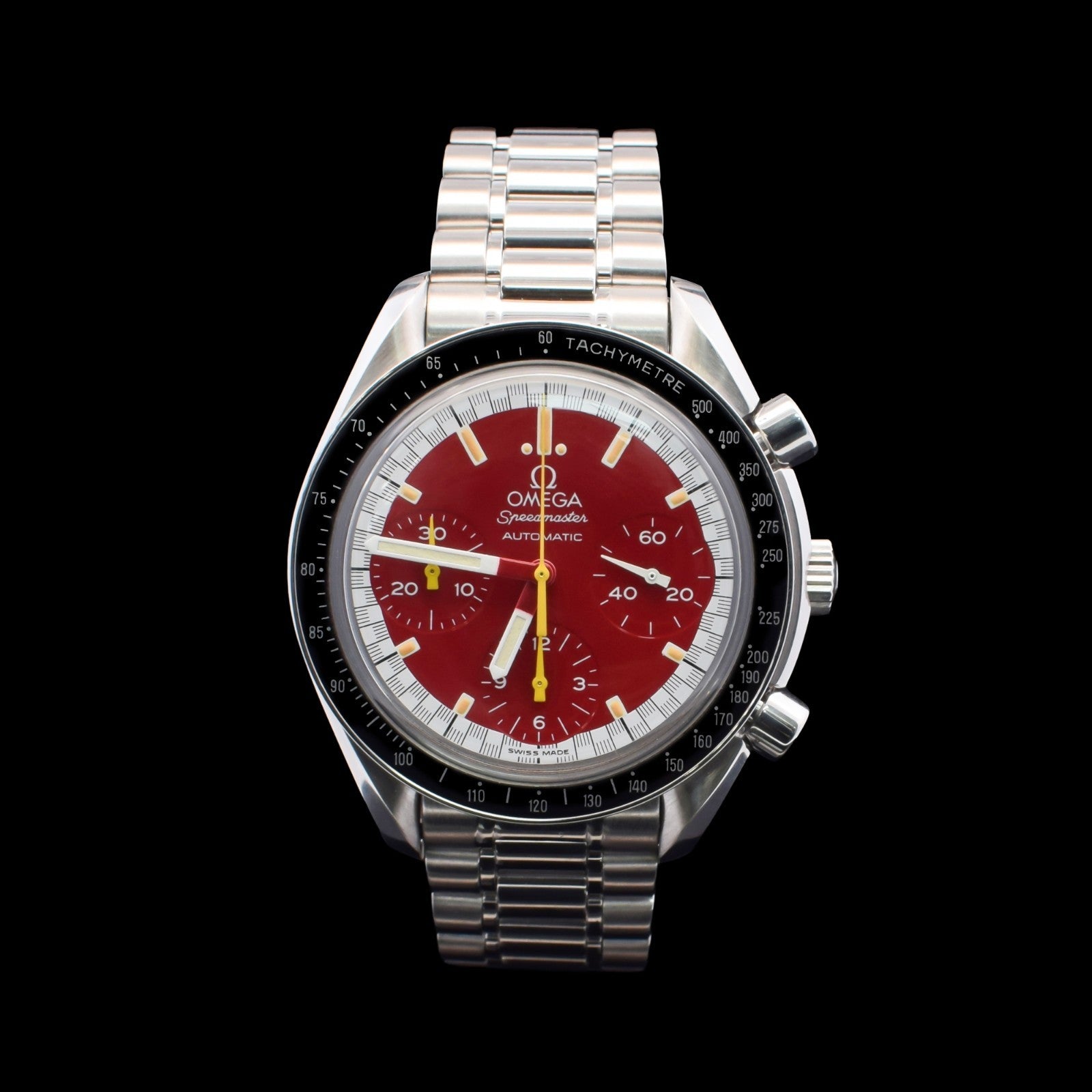 Omega Speedmaster Reduced Michael Schumacher | 39mm Red Dial with Patina