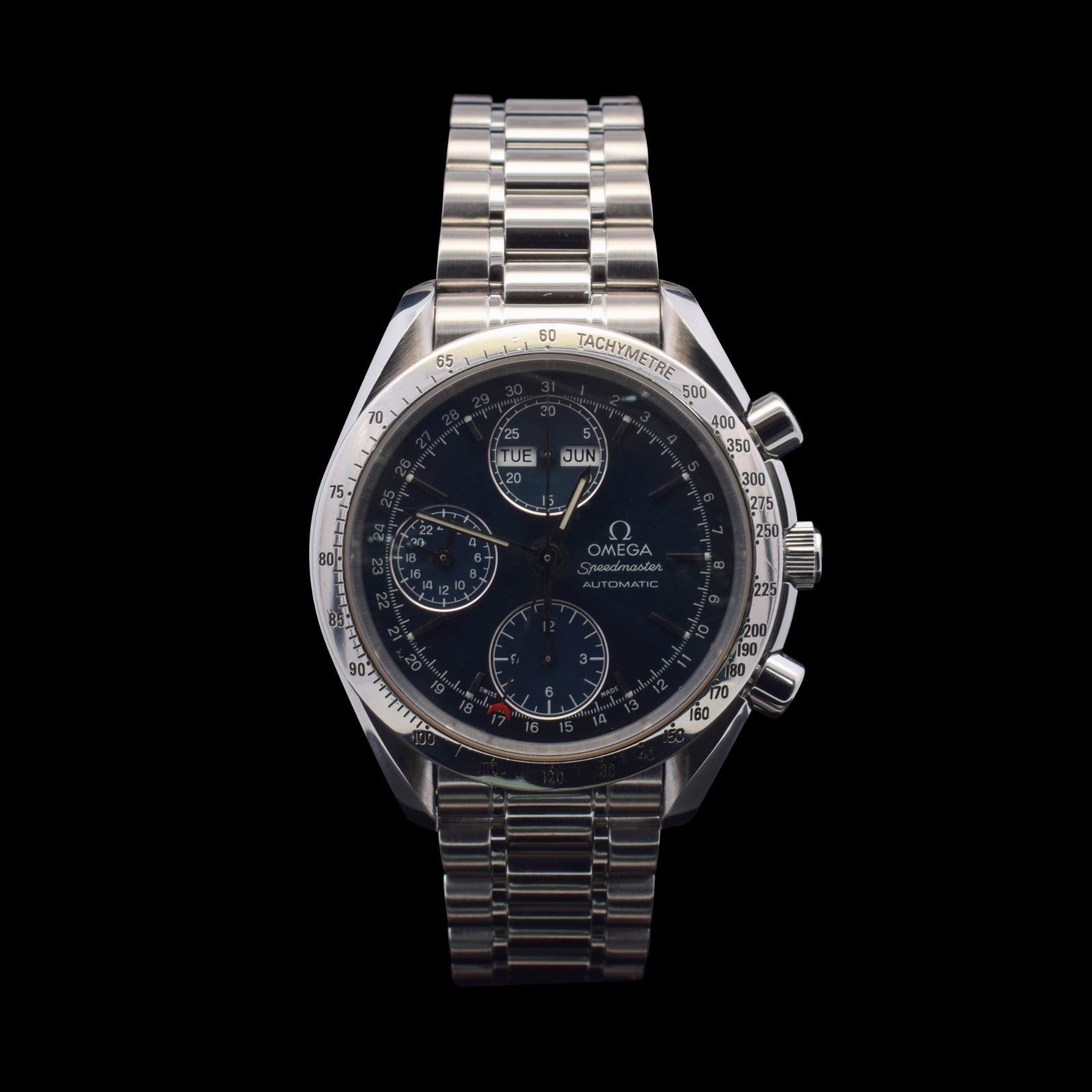 Omega Speedmaster Triple Date | 39mm Day-Date | Blue Dial | Ref. 3521.80