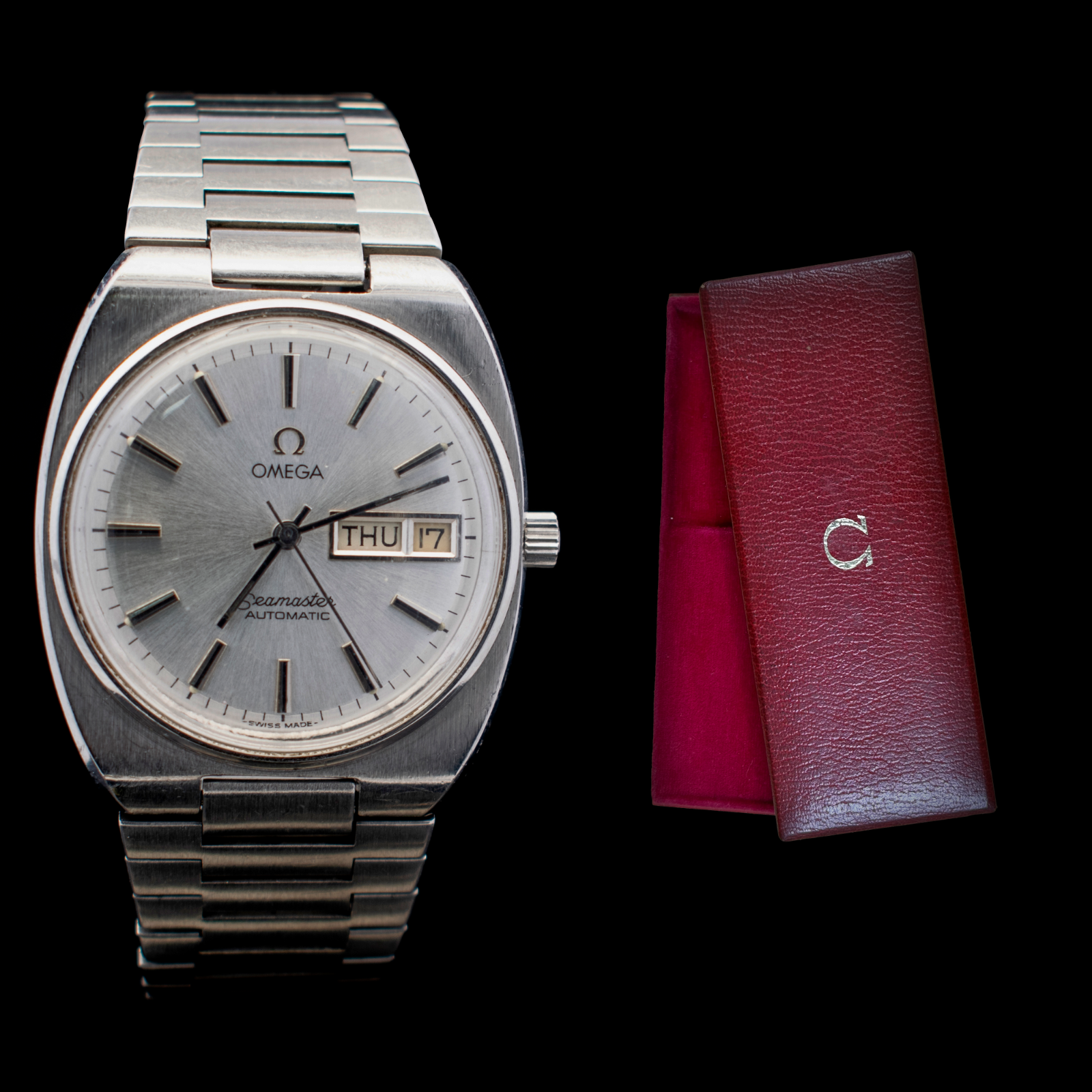 Omega Seamaster | Day-Date | Silver/White Dial | Ref 166.0216 with Box