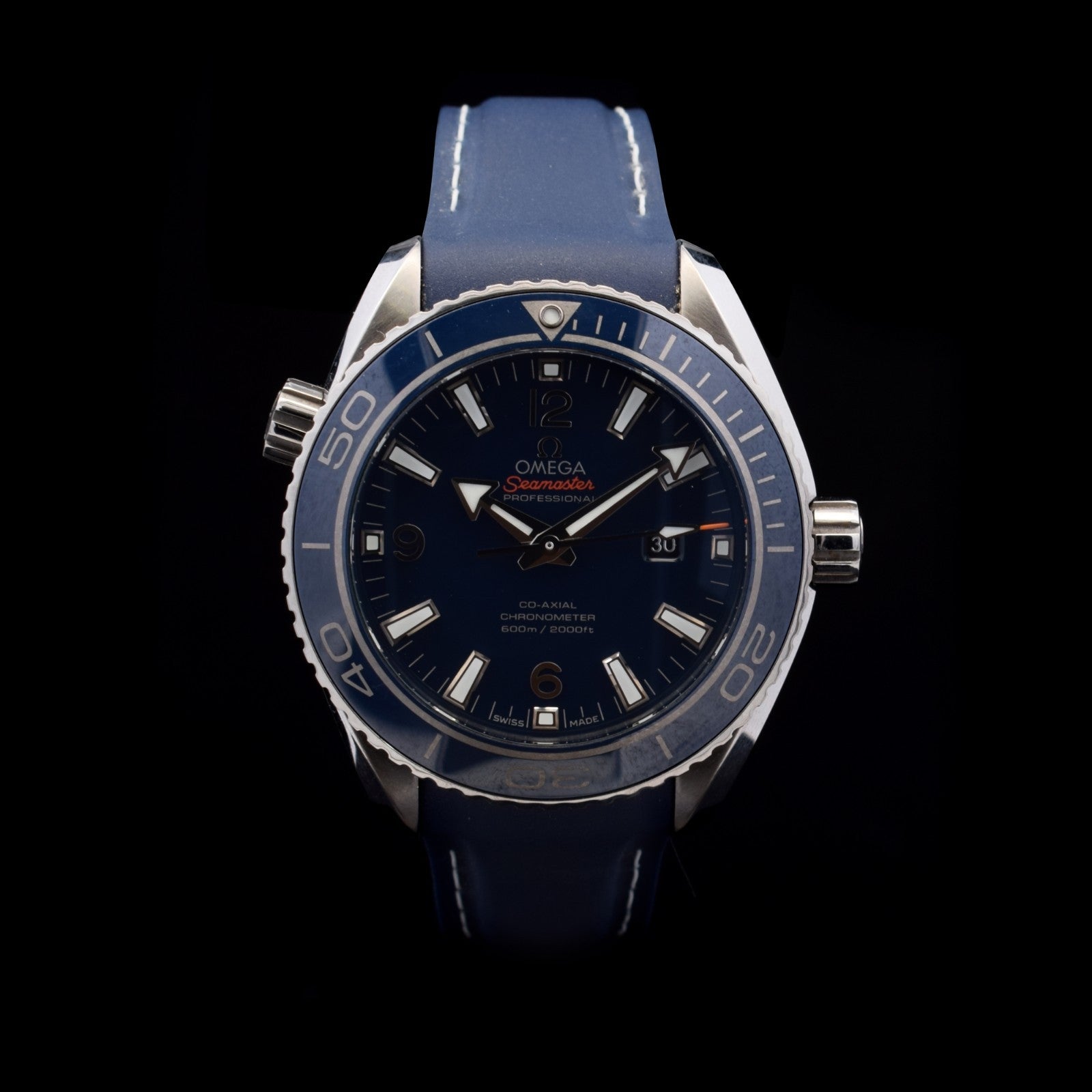 Omega Seamaster Planet Ocean 600M 37.5 mm | Blue Dial & Rubber Strap |Titanium