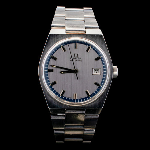 Omega Automatic Date | Silver Vertical Brushed Dial | Ref. 166.099