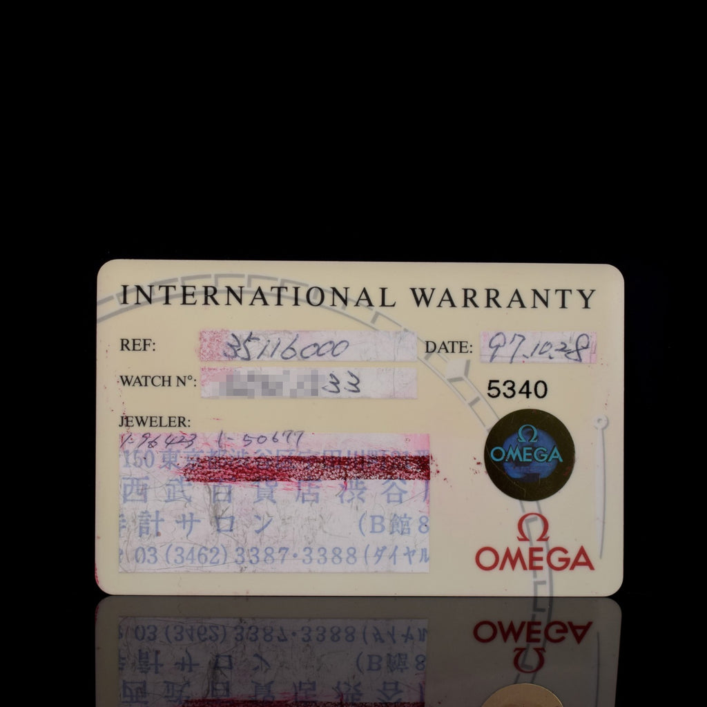 Omega Speedmaster |  Salmon Dial | 40th Anniversary | Ref 3511.60 | Card (1997)