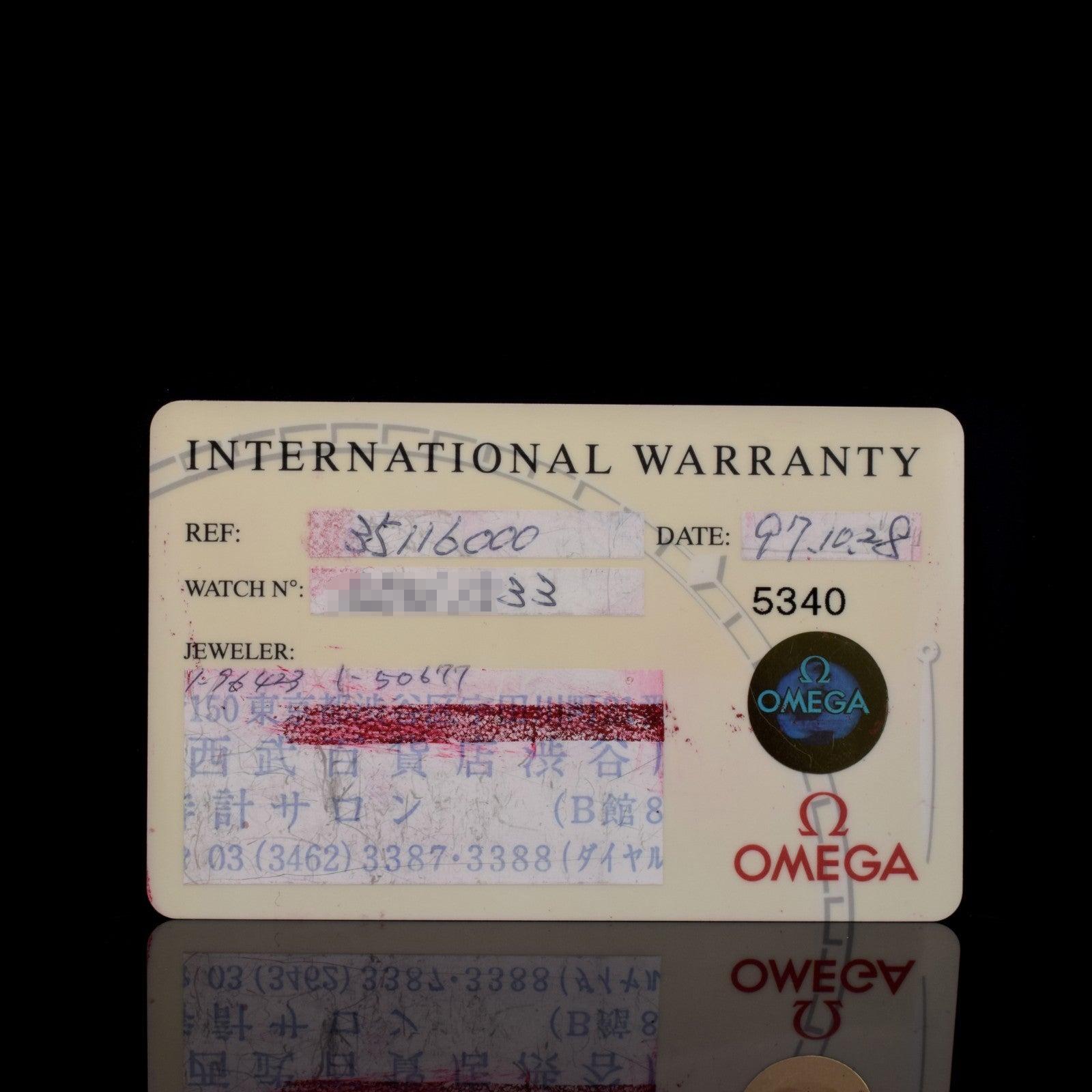 Omega Speedmaster |  Salmon Dial | 40th Anniversary | Ref 3511.60 | Card (1997)