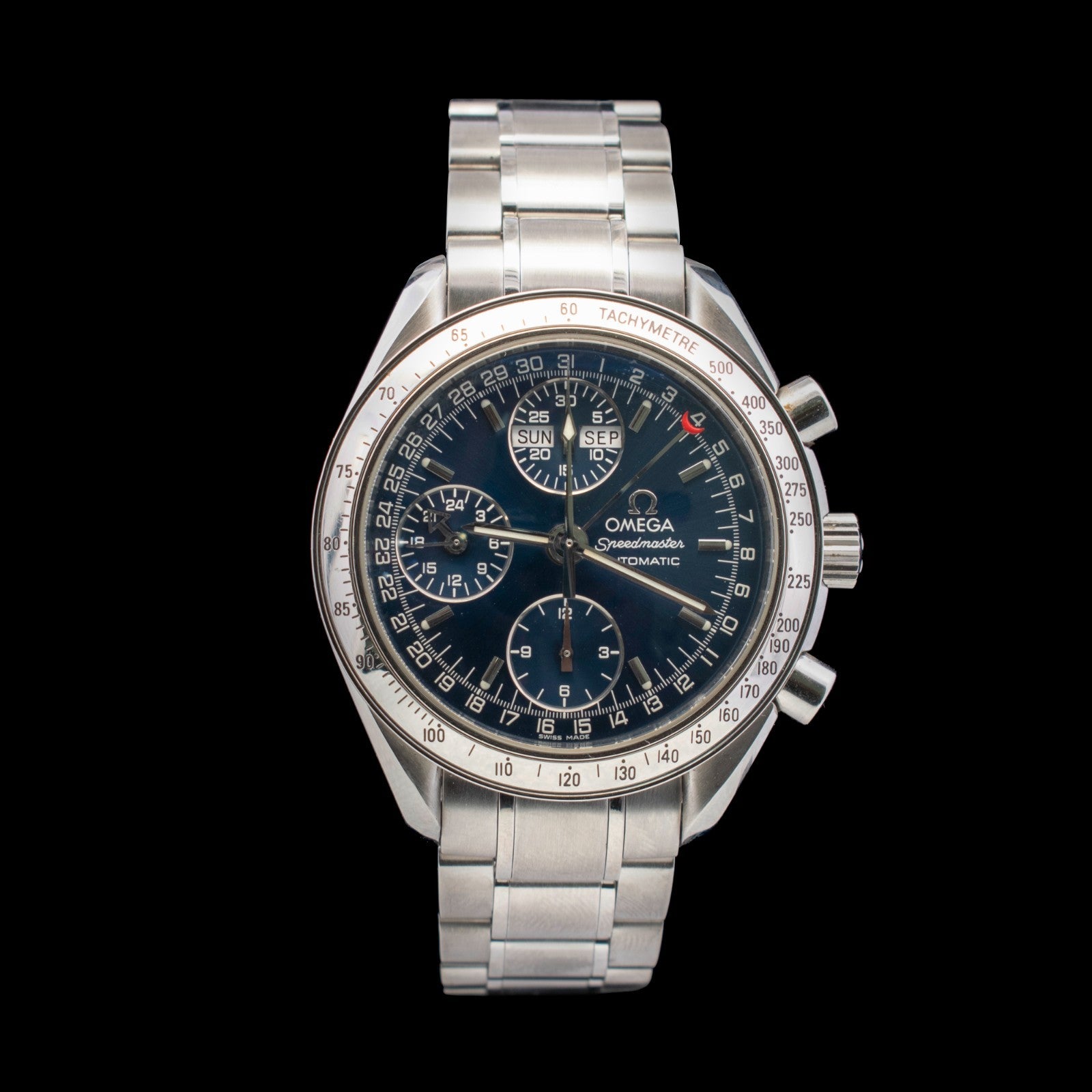 Omega Speedmaster Triple Calendar | Day-Date | 39mm Blue Dial | Ref 3523.80 I