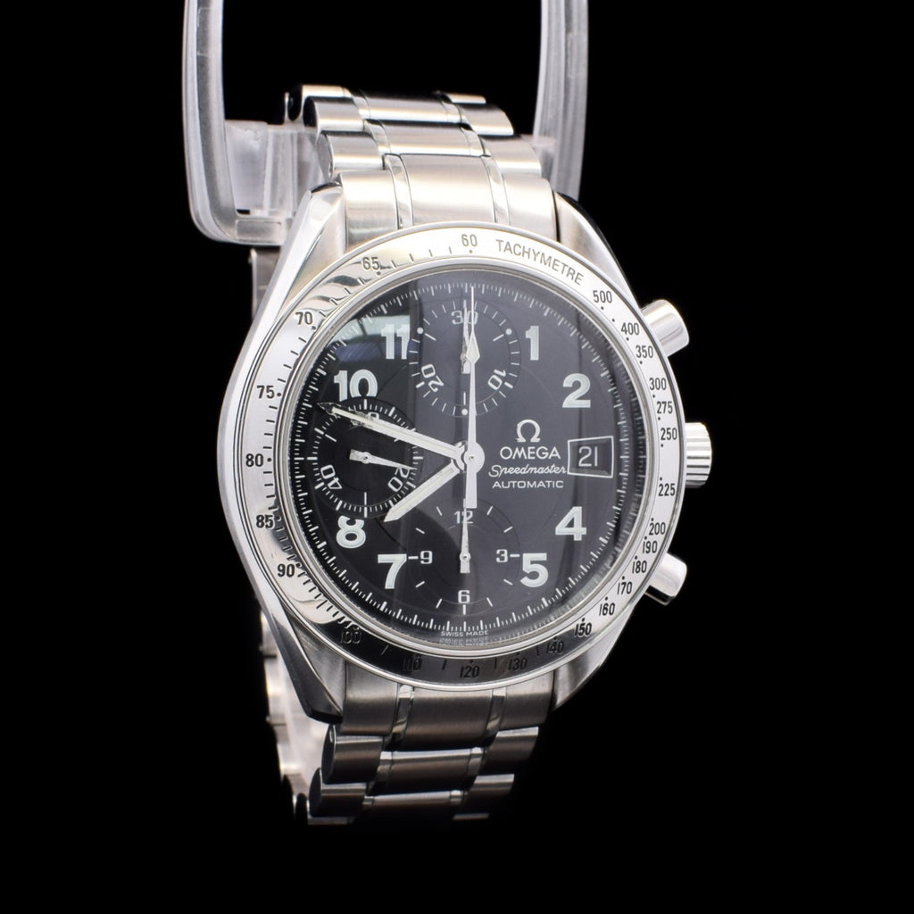 Omega Speedmaster Date  | 39mm | Rare Black Arabic Dial | Ref. 3513.52 with Card
