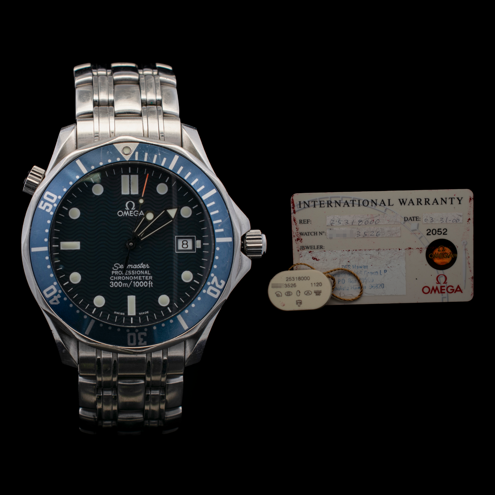 Omega Seamaster Date 41mm | Blue Wave Dial | Ref 2531.80 with Car
