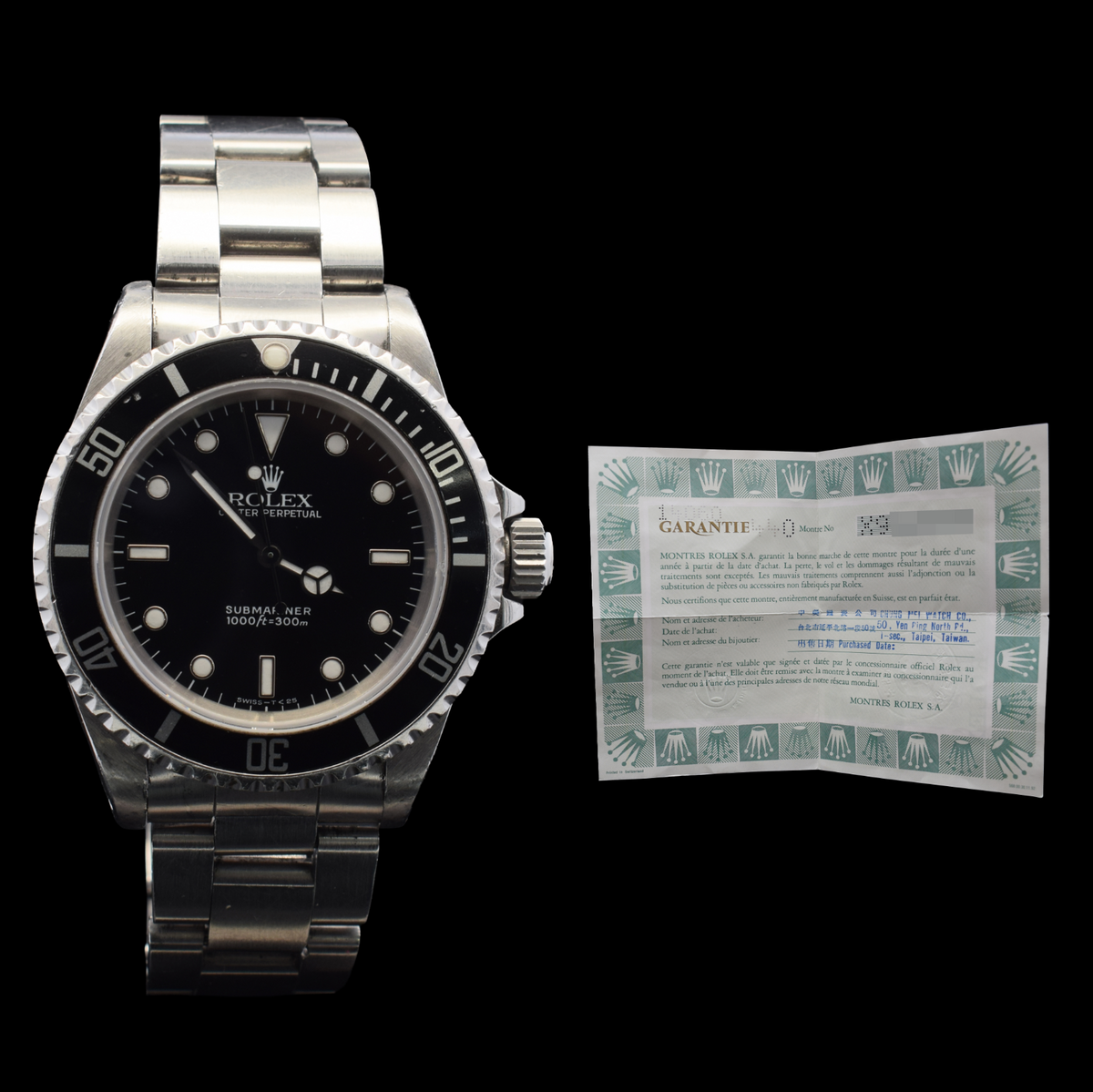 Rolex Submariner No Date | 40mm | Black Dial | Ref 14060 with Papers | 1991