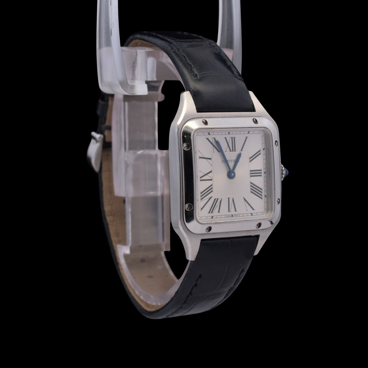 Cartier Santos-Dumont | 38 x 27.5mm Silver Dial | Leather Strap | Ref. WSSA0023