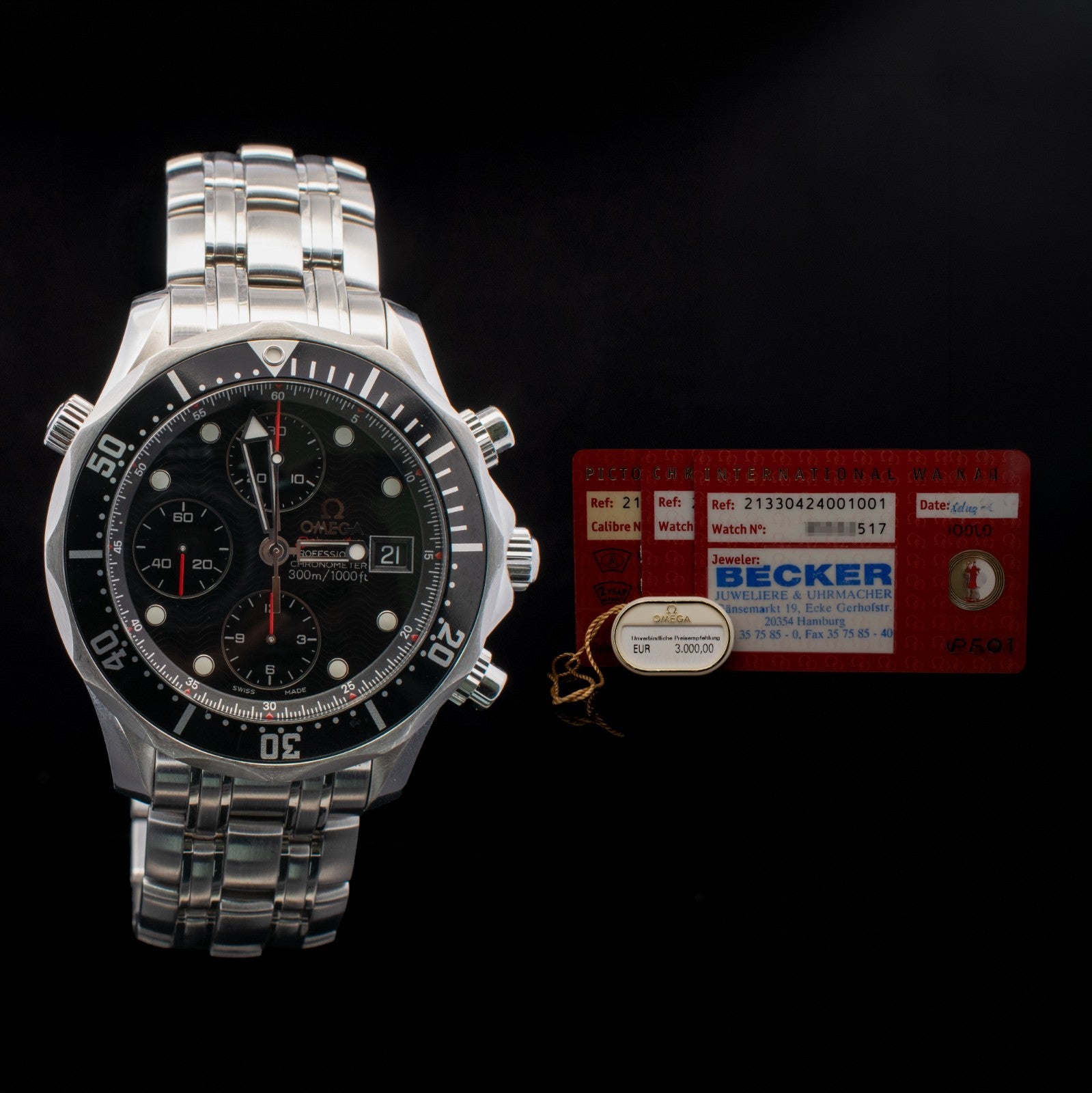 Omega Seamaster Diver 41.5MM Black Dial | Ref. 213.30.42.40.01.001 with Card
