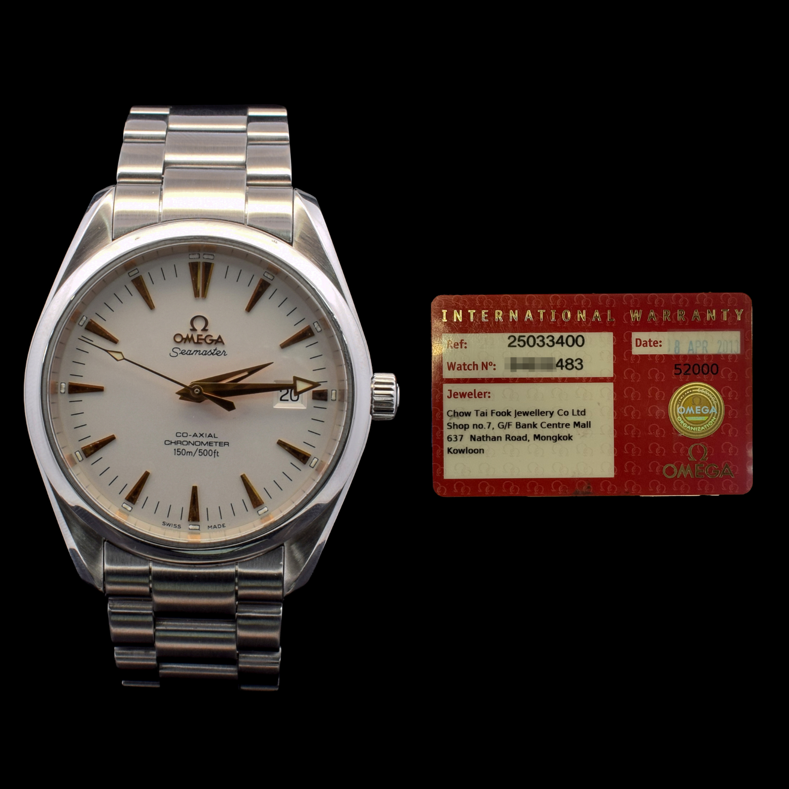 Omega Seamaster Aqua Terra 150M | White Dial | Ref. 2503.34 with Card