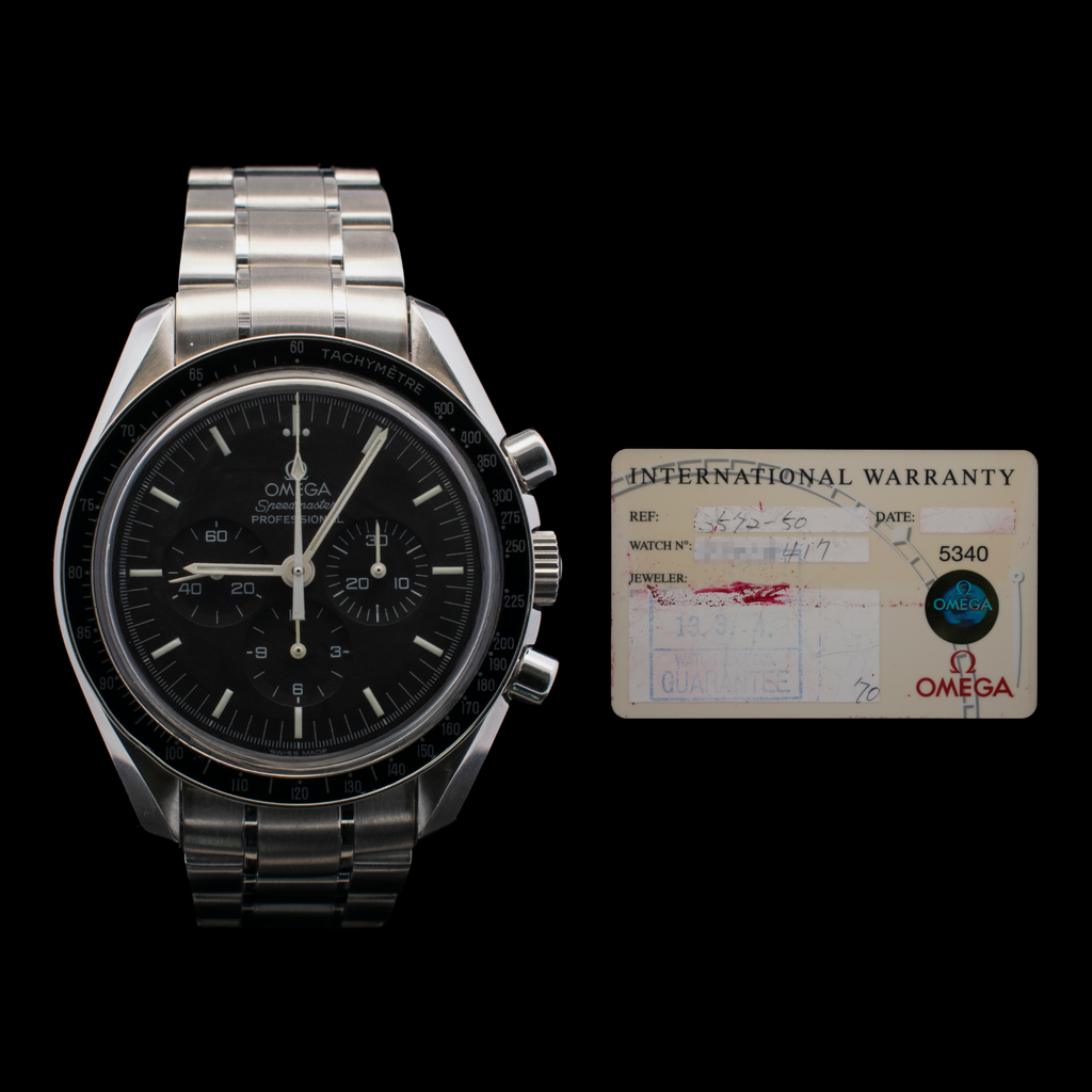 Omega Speedmaster Moonwatch | "Hesalite Sandwich" | 42mm | Ref. 3572.50 | Card