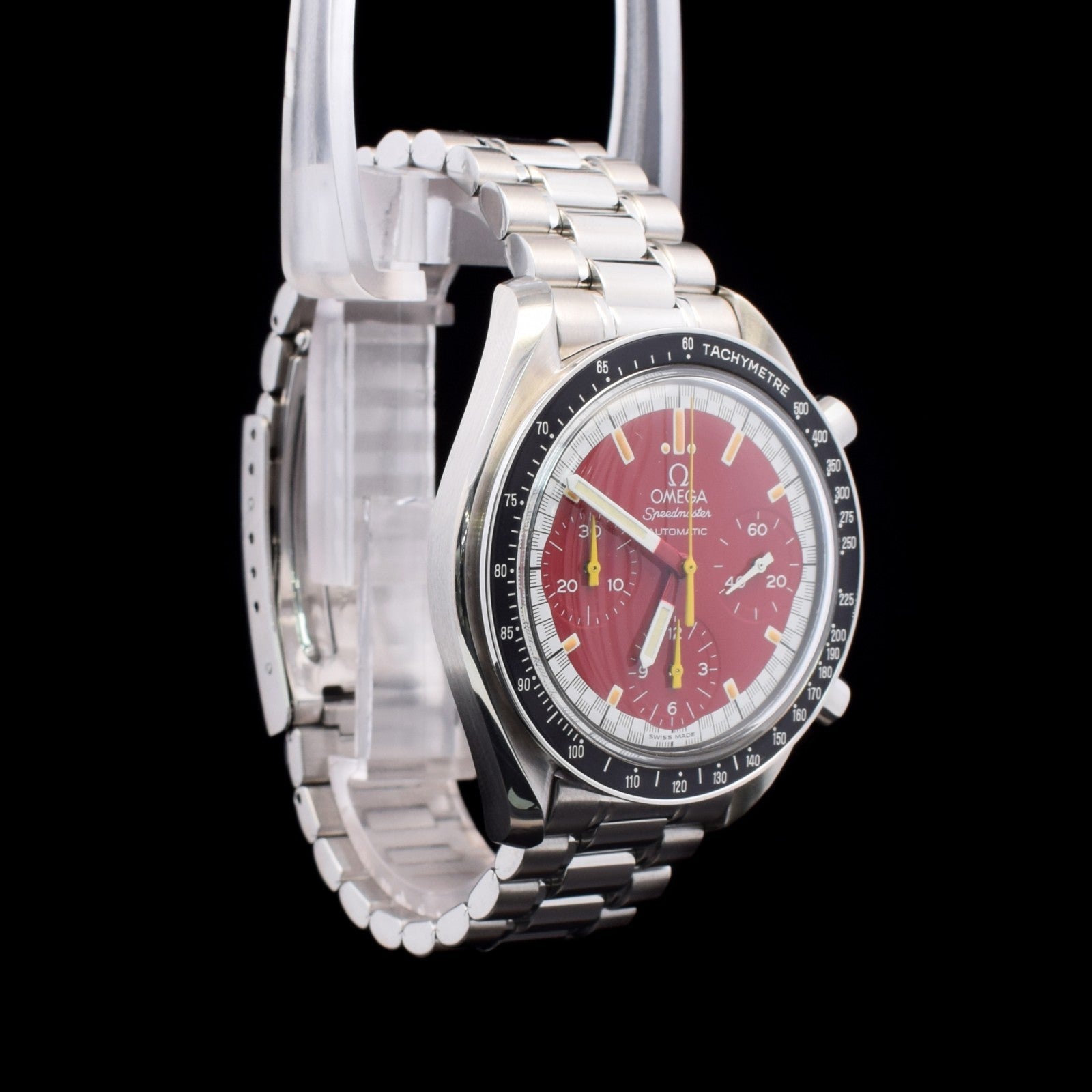 Omega Speedmaster Reduced Michael Schumacher | 39mm Red Dial with Patina
