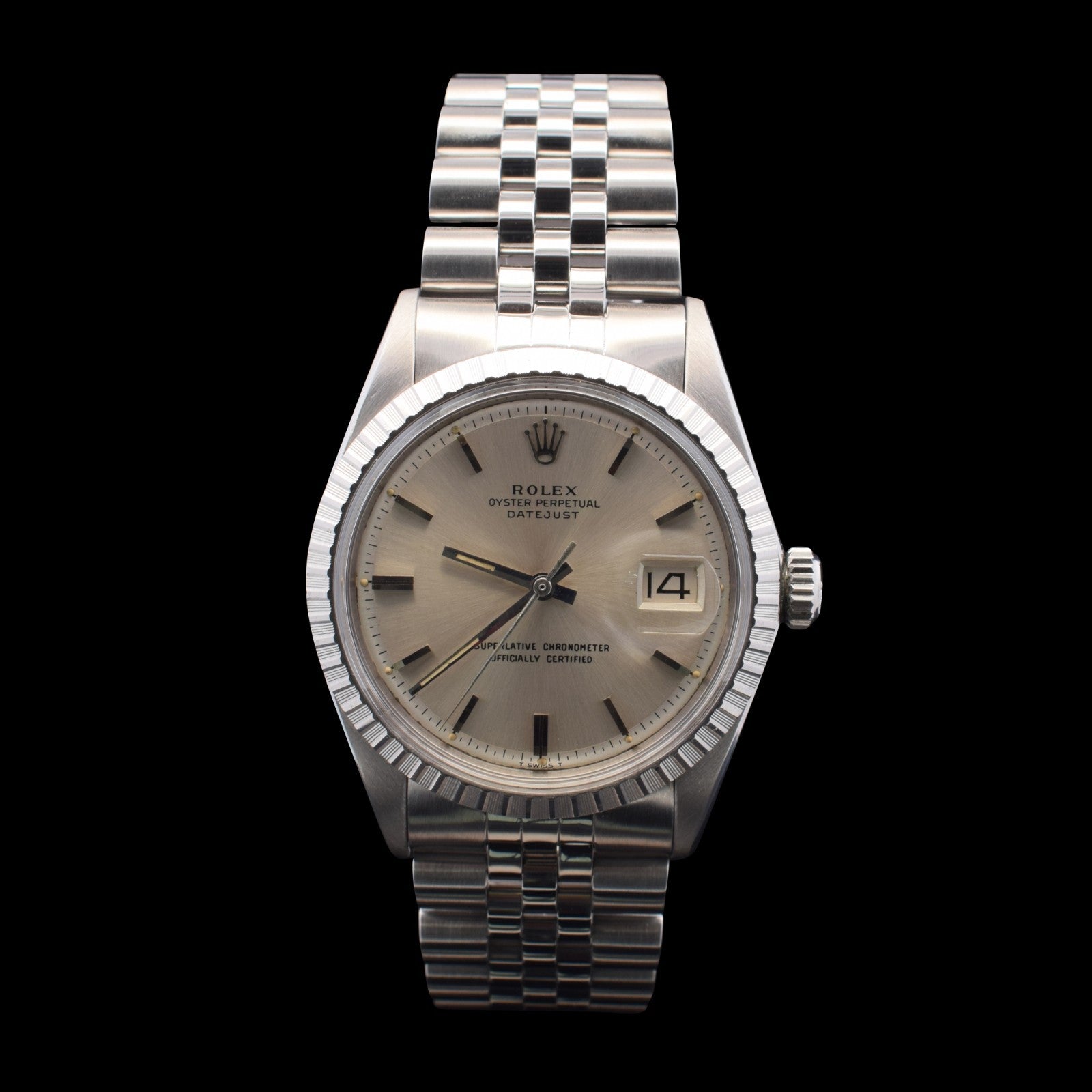 Rolex Datejust | Silver “Doorstop” Pie-Pan Dial | Engine-Turned Bezel - 1603