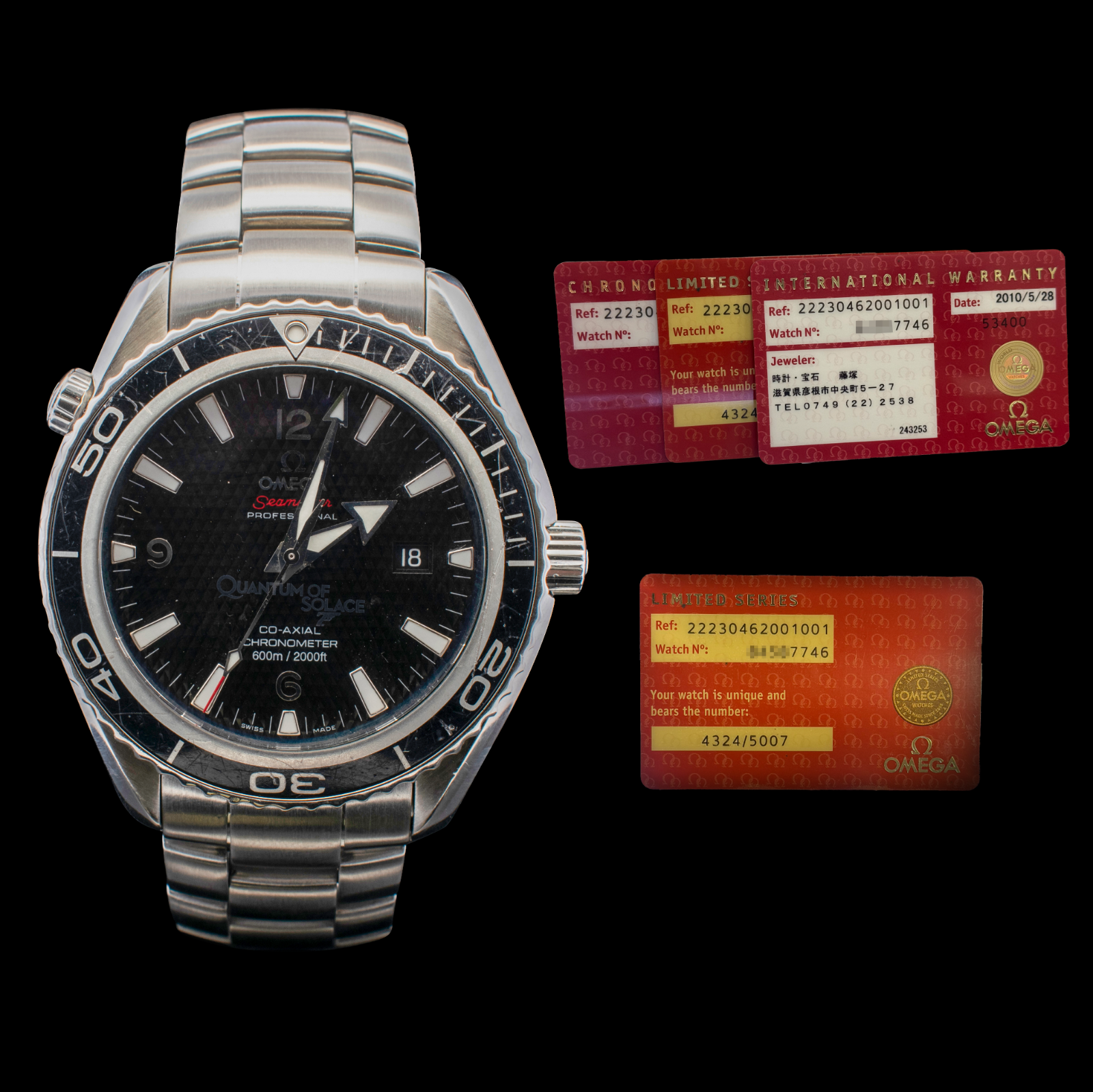 Omega Seamaster Planet Ocean “Quantum of Solace” LE | Ref 222.30.46.20.01.001 I