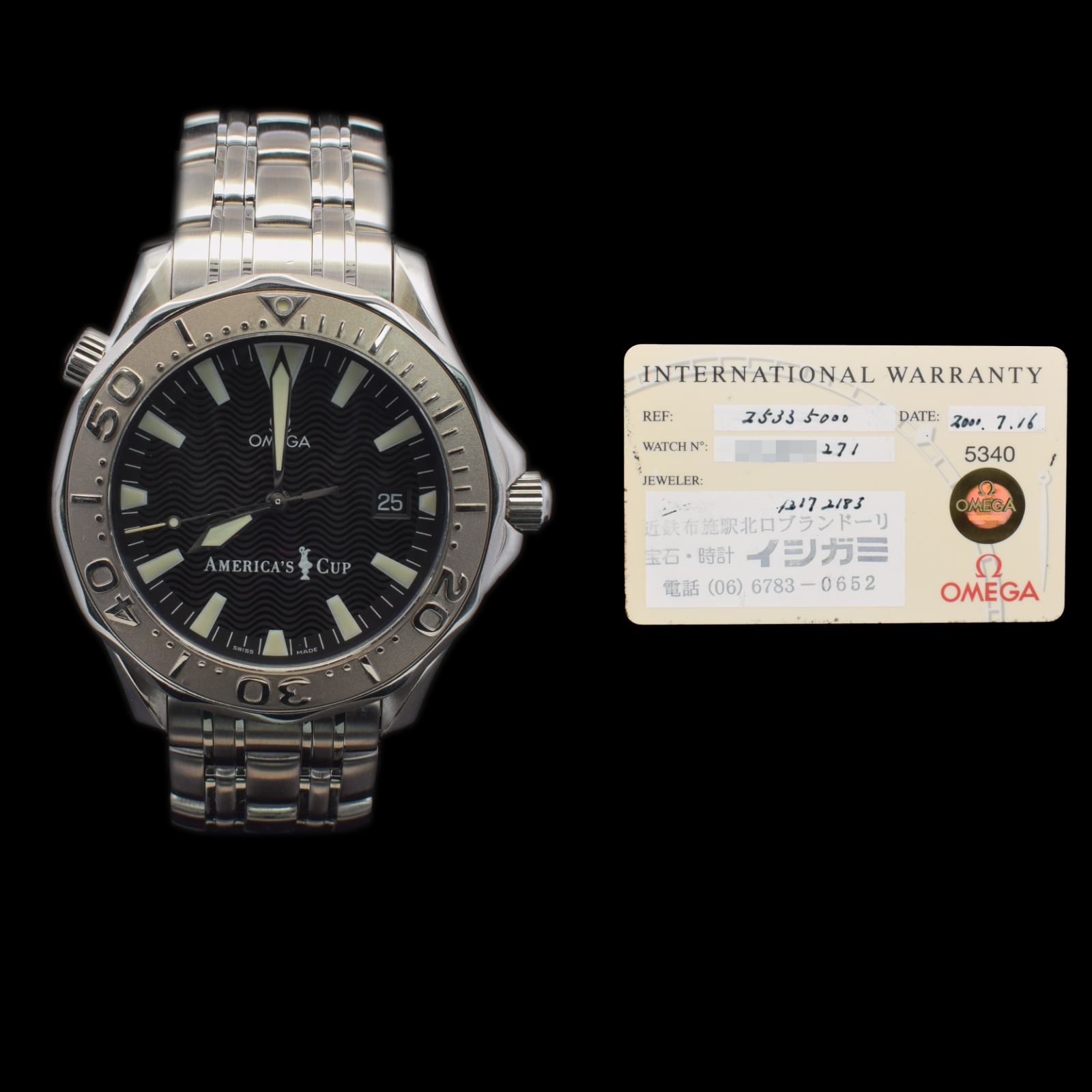 Omega Seamaster Professional 300M | America’s Cup Black Dial | Ref 2533.50 I