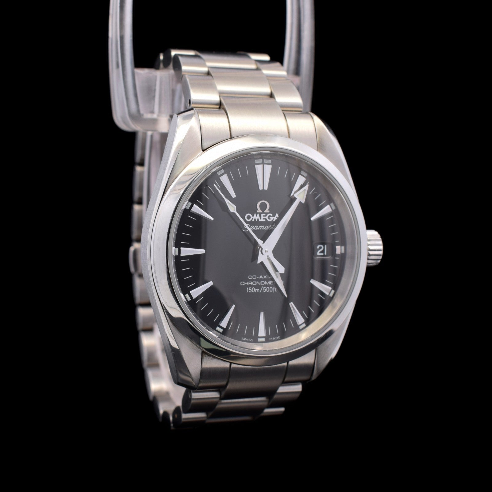 Omega Seamaster Aqua Terra | 36mm Black Dial | Co-Axial | Ref 2504.50 with Card
