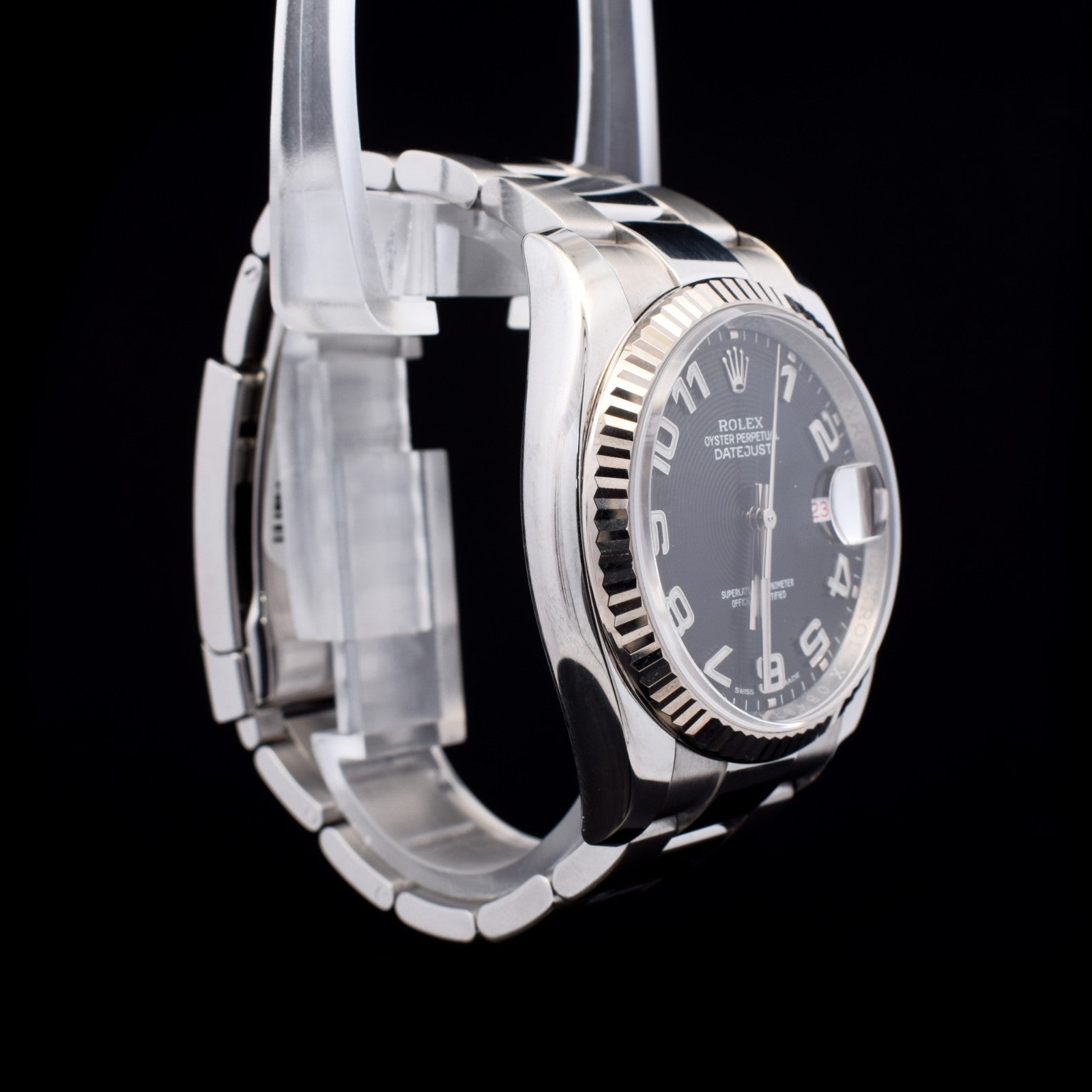 Rolex Datejust36mm 116234|Black Concentric Dial |Oyster Bracelet | White Rolesor