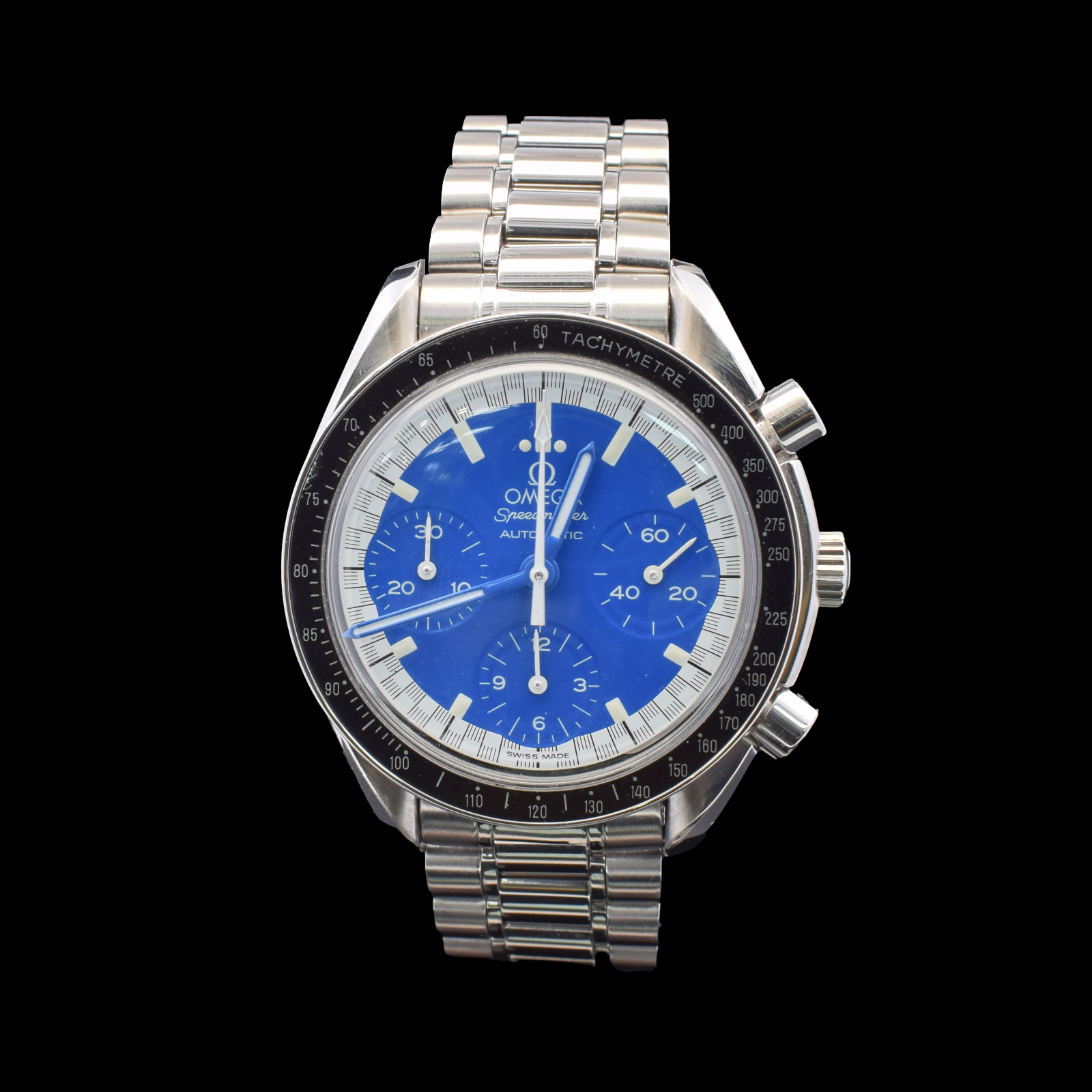 Omega Speedmaster Schumacher | Blue Dial 39mm | Non-OEM Hands| Ref. 3510.80