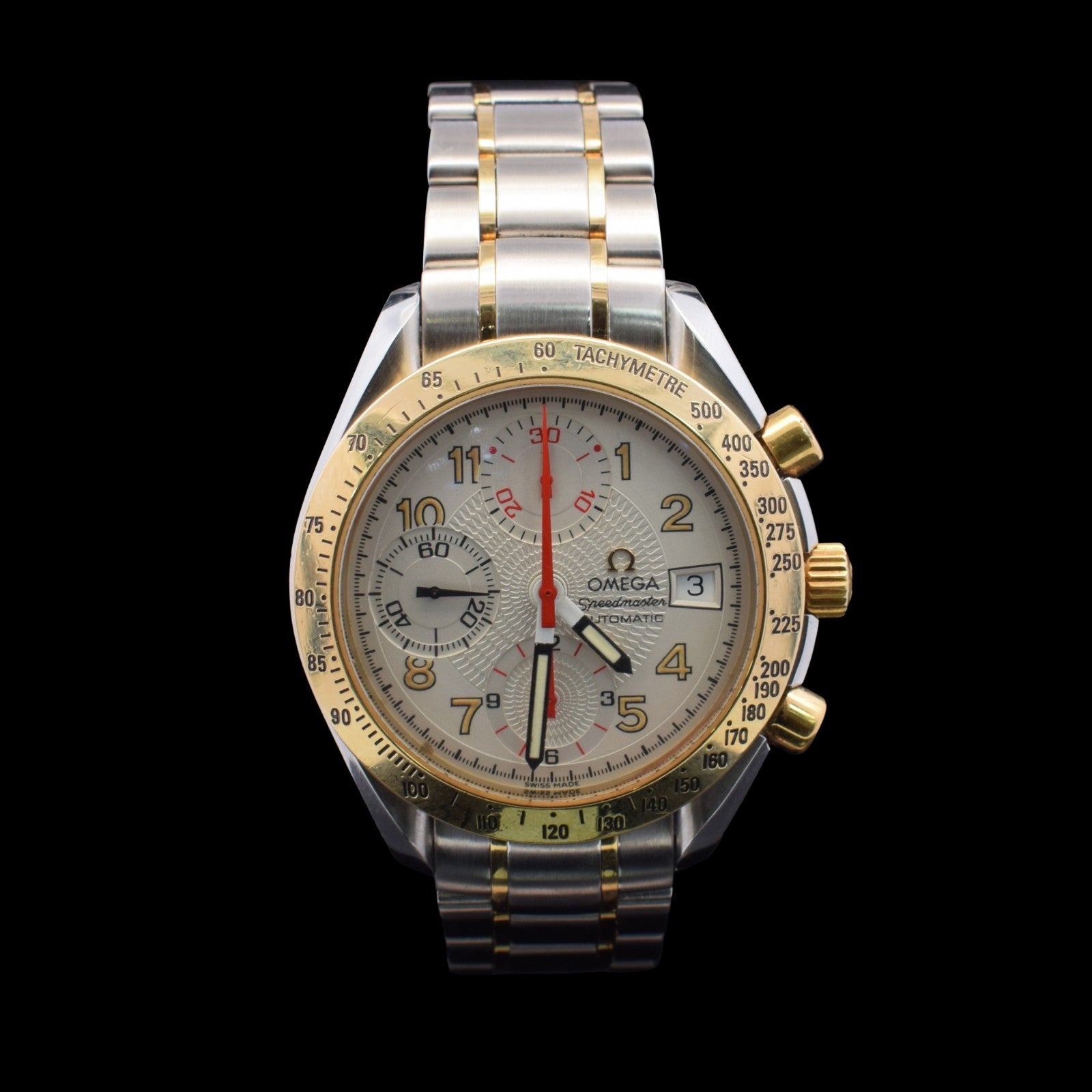 Omega Speedmaster Date | White Guilloché Racing Dial | Two-Tone | Ref. 3313.33 I