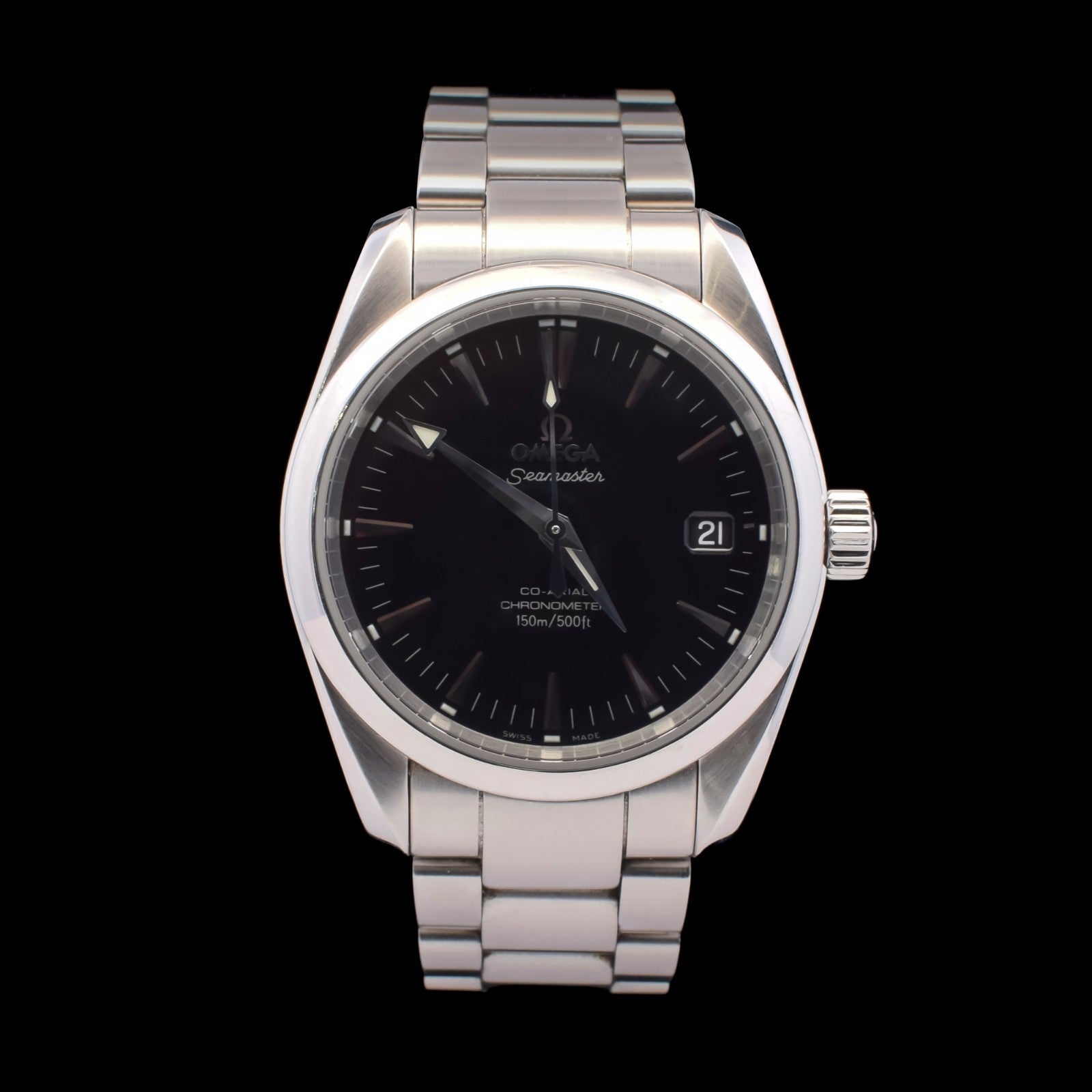 Omega Seamaster Aqua Terra | 36mm Black Dial | Co-Axial | Ref 2504.50 with Card