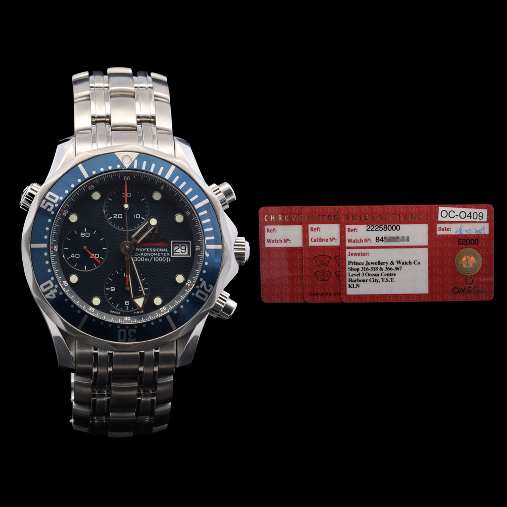 Omega Seamaster Diver 300M Chronograph | 41.5mm Blue Wave Dial | Ref. 2225.80 |