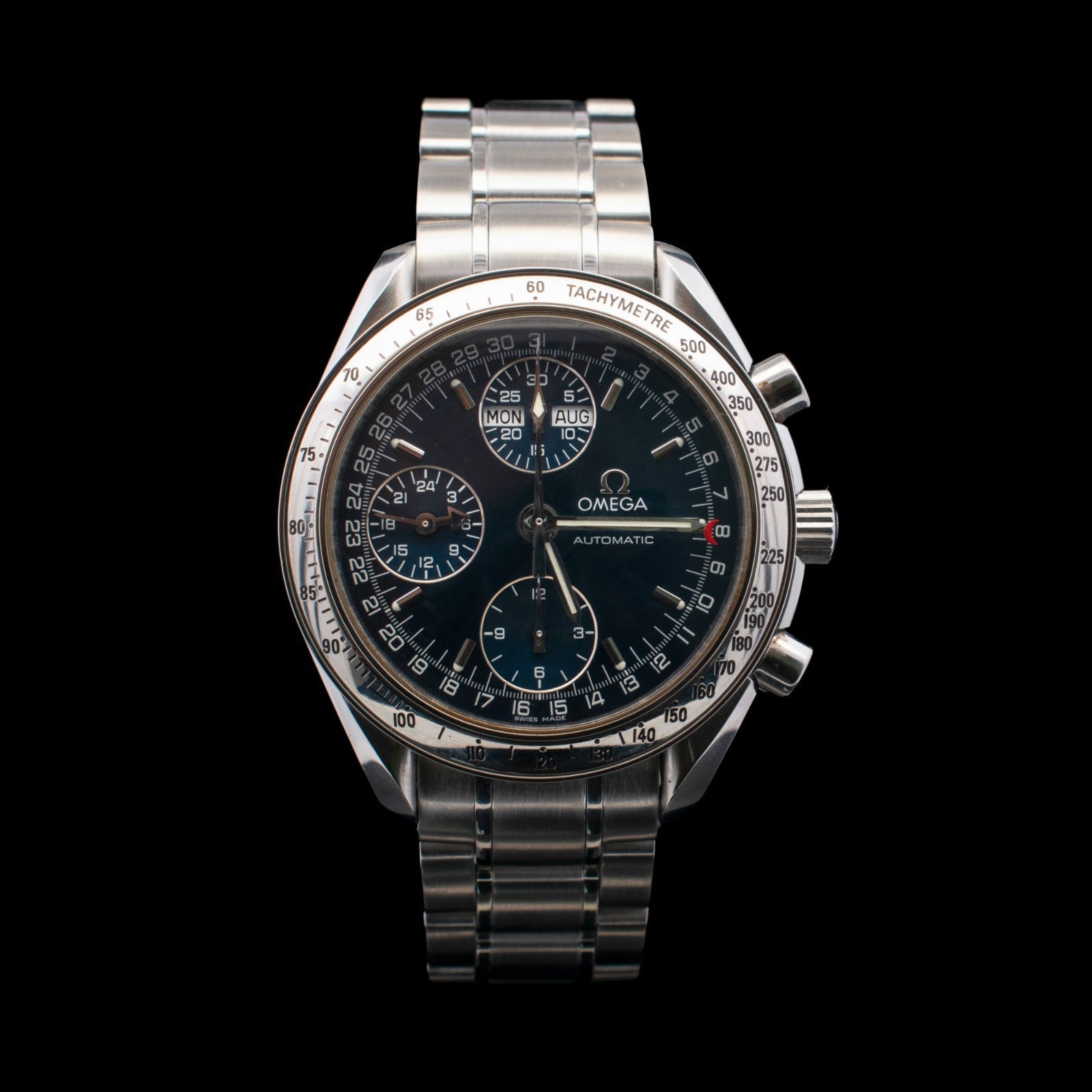 Omega Speedmaster Triple Calendar | Day-Date | 39mm Blue Dial | Ref 3523.80