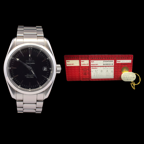 Omega Seamaster Aqua Terra | 36mm Black Dial | Co-Axial | Ref 2504.50 with Card
