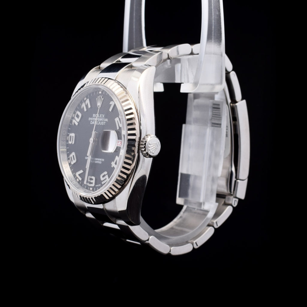Rolex Datejust36mm 116234|Black Concentric Dial |Oyster Bracelet | White Rolesor