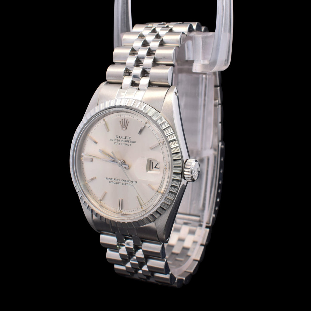 Rolex Datejust | Silver “Doorstop” Pie-Pan Dial | Engine-Turned Bezel - 1603