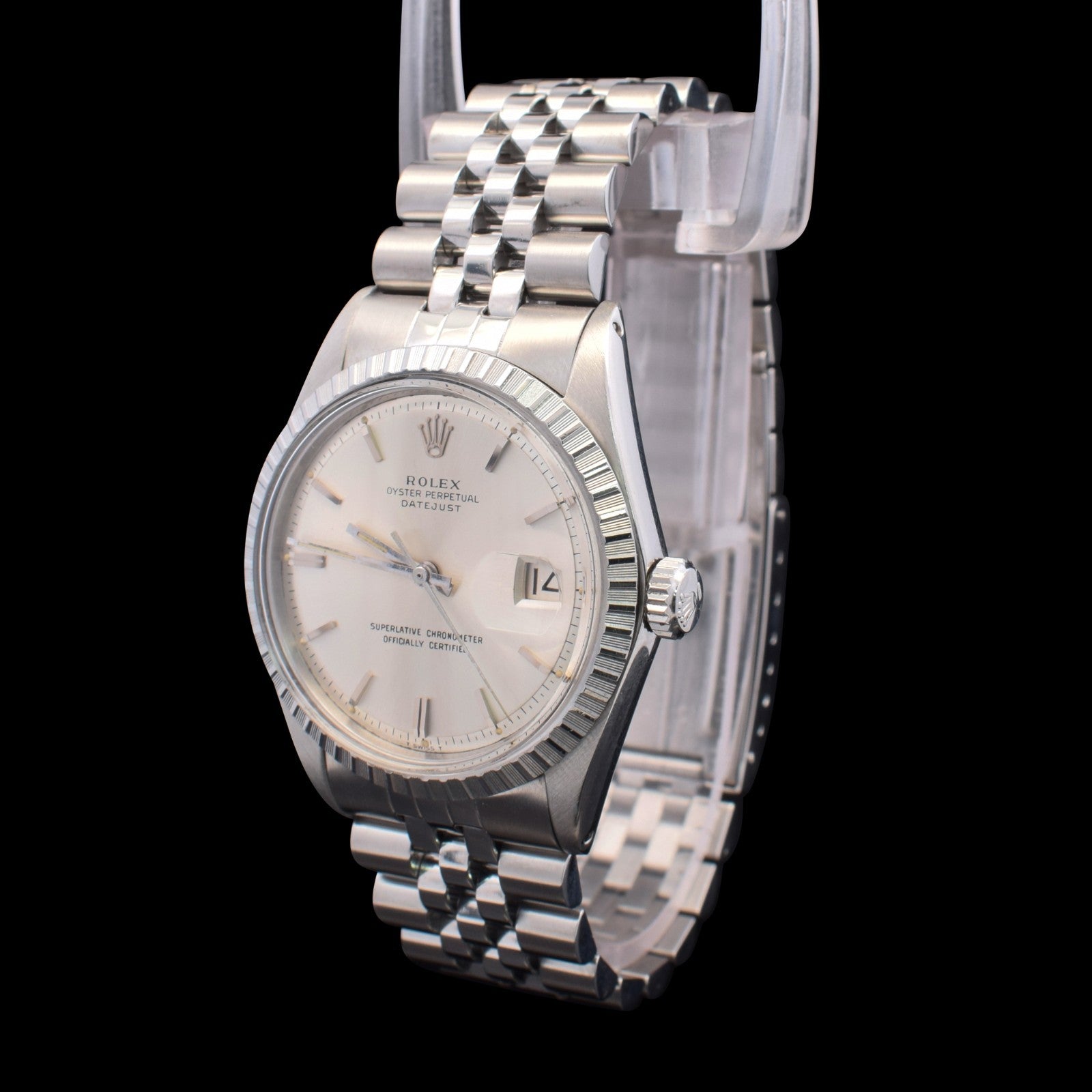 Rolex Datejust | Silver “Doorstop” Pie-Pan Dial | Engine-Turned Bezel - 1603