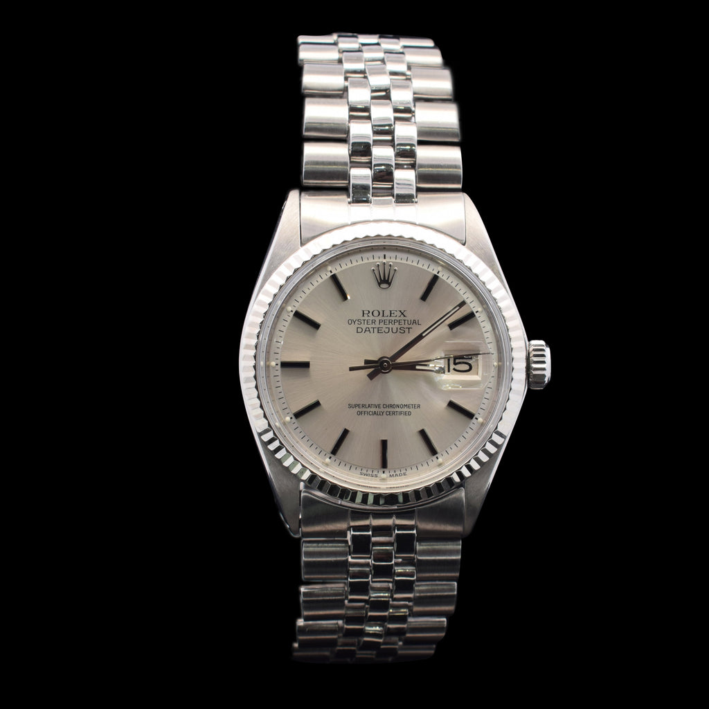 Rolex Datejust 36mm | White Dial | White Gold Fluted Bezel | Ref. 1601 | 2.94M Serial