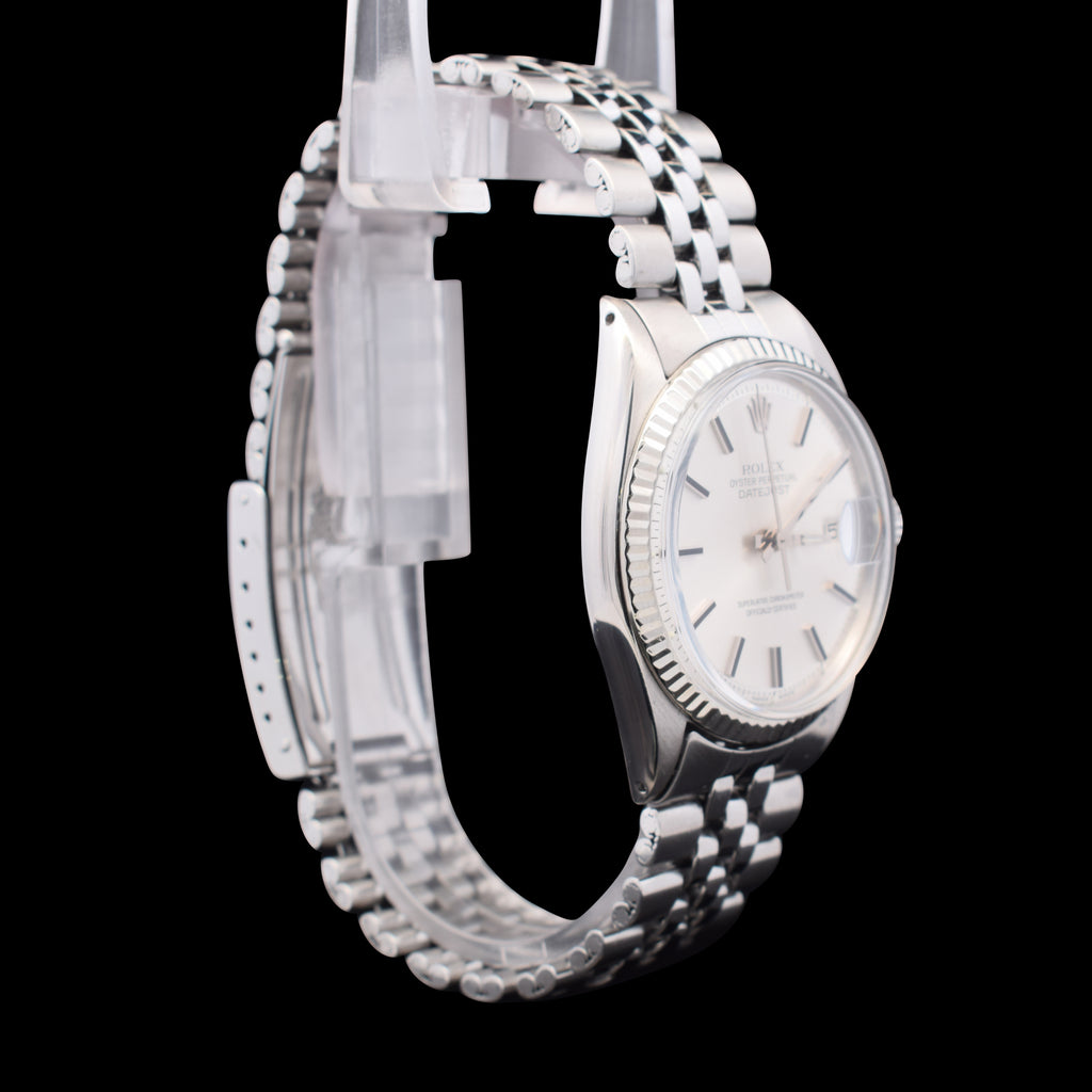 Rolex Datejust 36mm | White Dial | White Gold Fluted Bezel | Ref. 1601 | 2.94M Serial